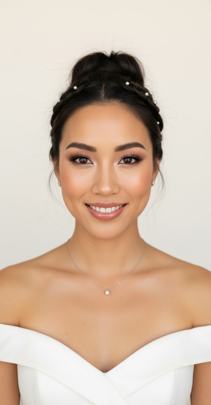 After Messy Bun With Braid For Wedding